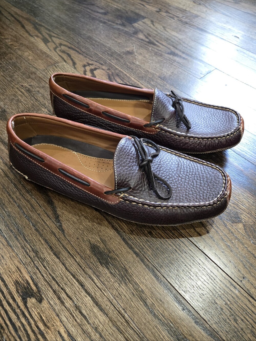 New Men's Leather Double-Sole Slippers Two Tone Soft Bottoms Mens 13